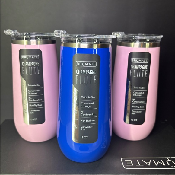 BrüMate Champagne Flute Set - Royal Blue and Blush - BNWT - Picture 1 of 13